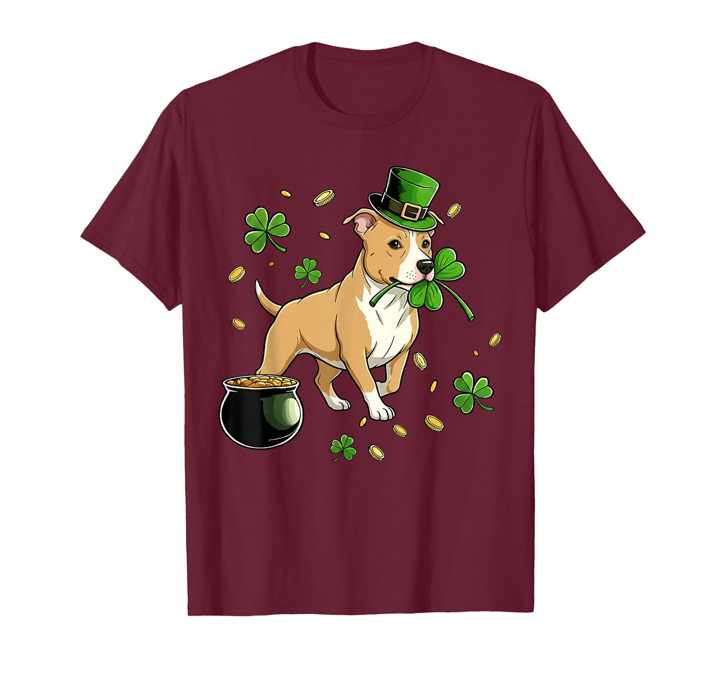 St Patricks Day Dog Themed Women Men Pitbull Lover T-Shirt