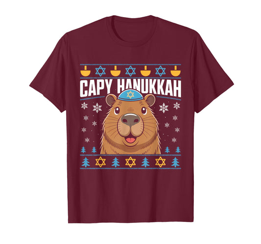 Capy Hanukkah Capybara Humor Art T-Shirt