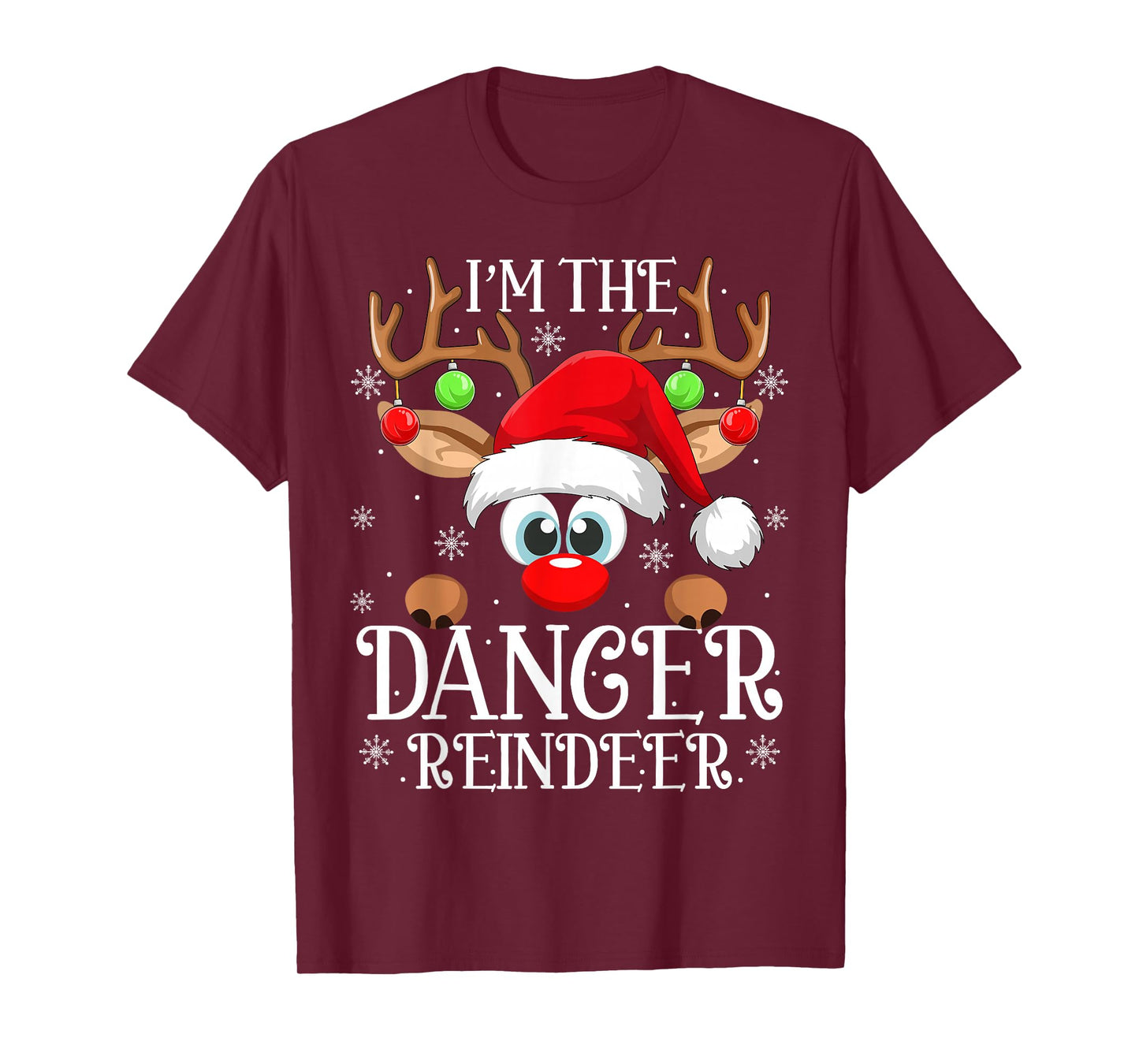 Dancer Reindeer Christmas Family Matching Funny Dancing Xmas T-Shirt