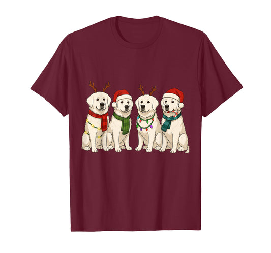 Great Pyrenees Santa Hat Tee Dog Merry Christmas T-Shirt