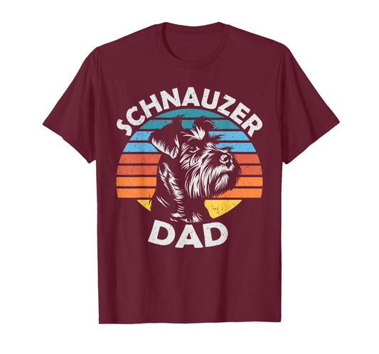 Schnauzer Dad Dog Pet Funny Father's Day Vintage T-Shirt