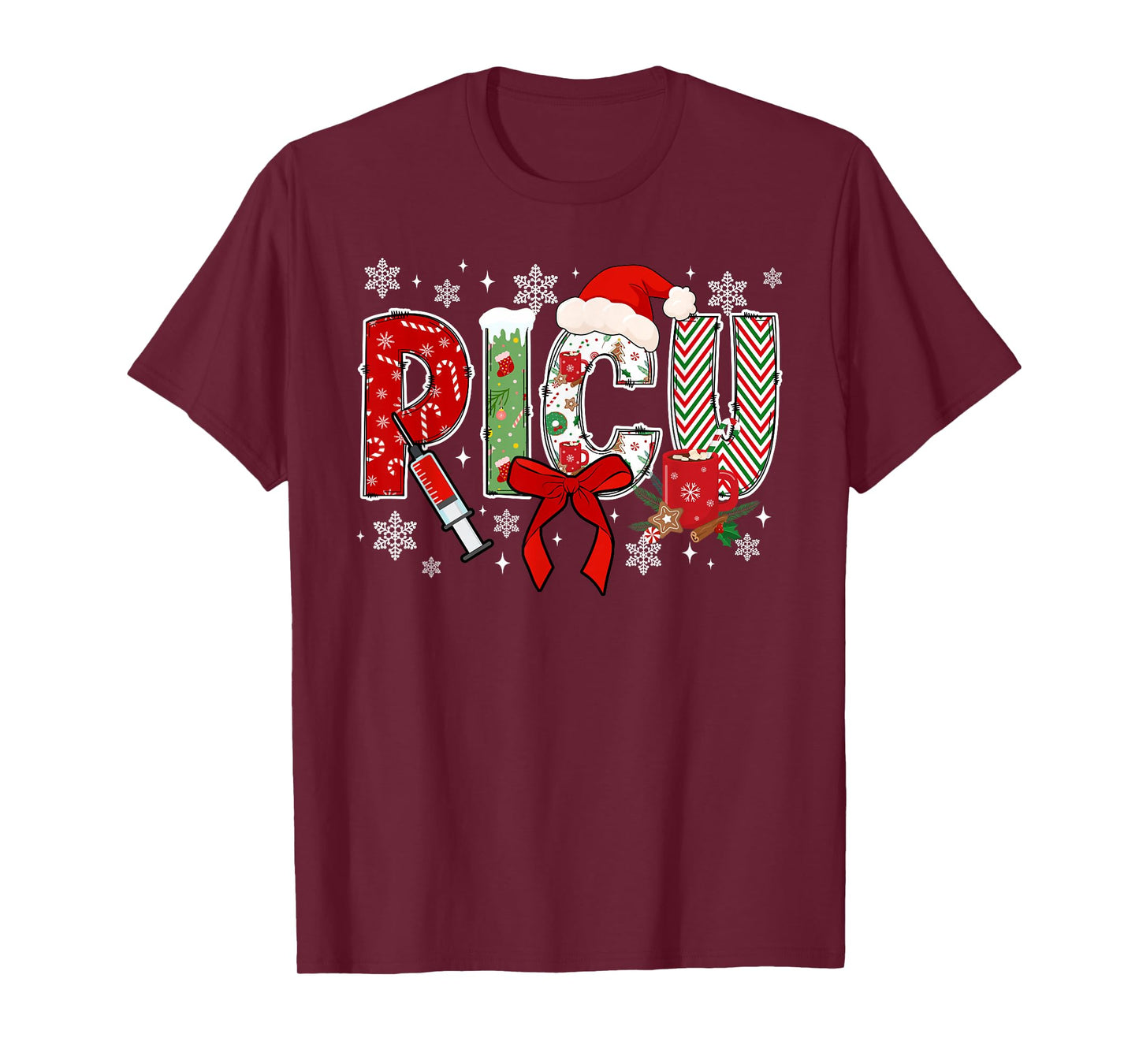 PICU Pediatric Intensive Care Unit Christmas PICU Nurse Xmas T-Shirt
