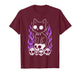 Cat Kitty Skulls Creepy Cute Kawaii Pastel Goth Purple Flame T-Shirt