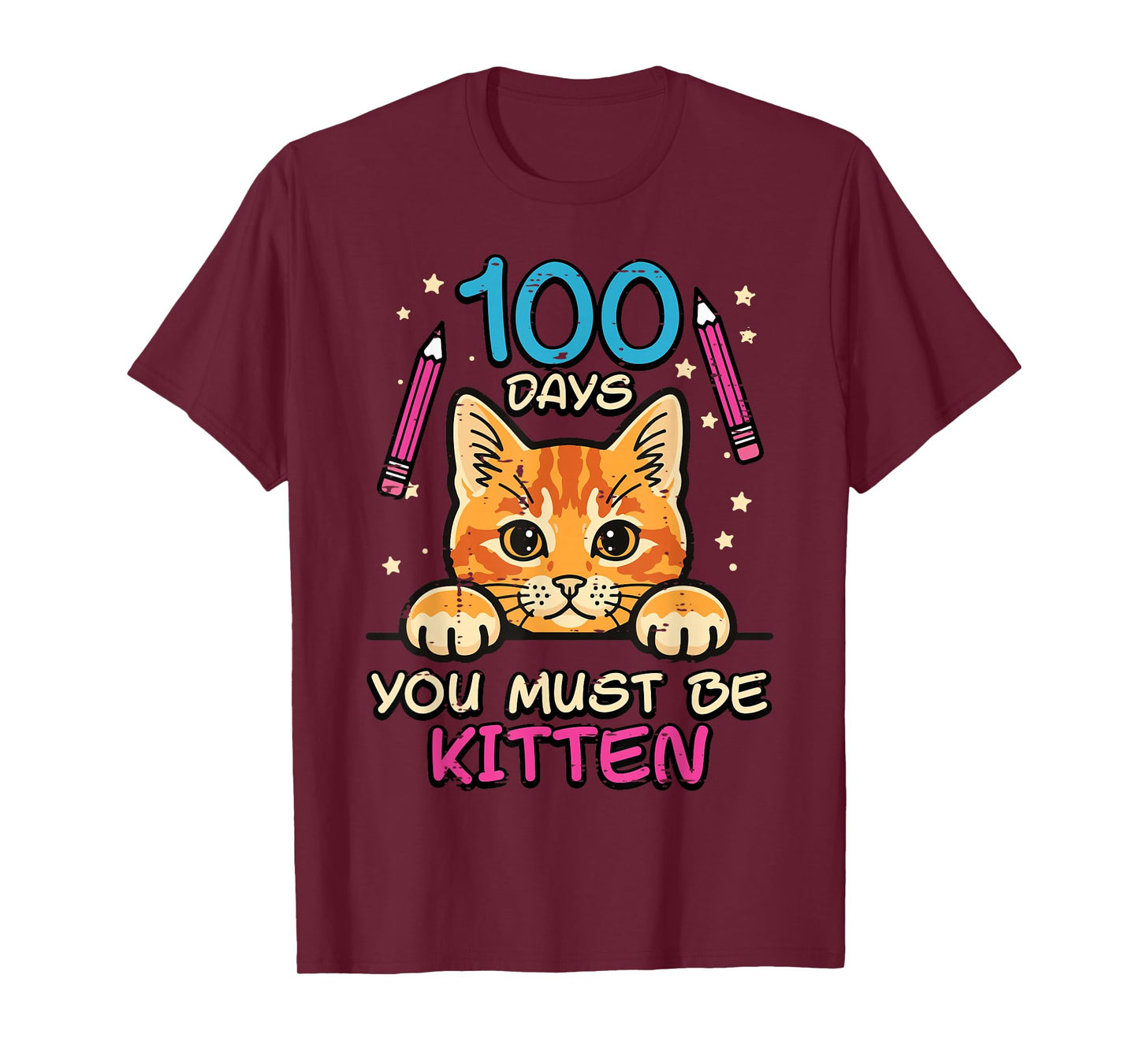100 Days of School Cat You Must Be Kitten 100th Day Kids T-Shirt