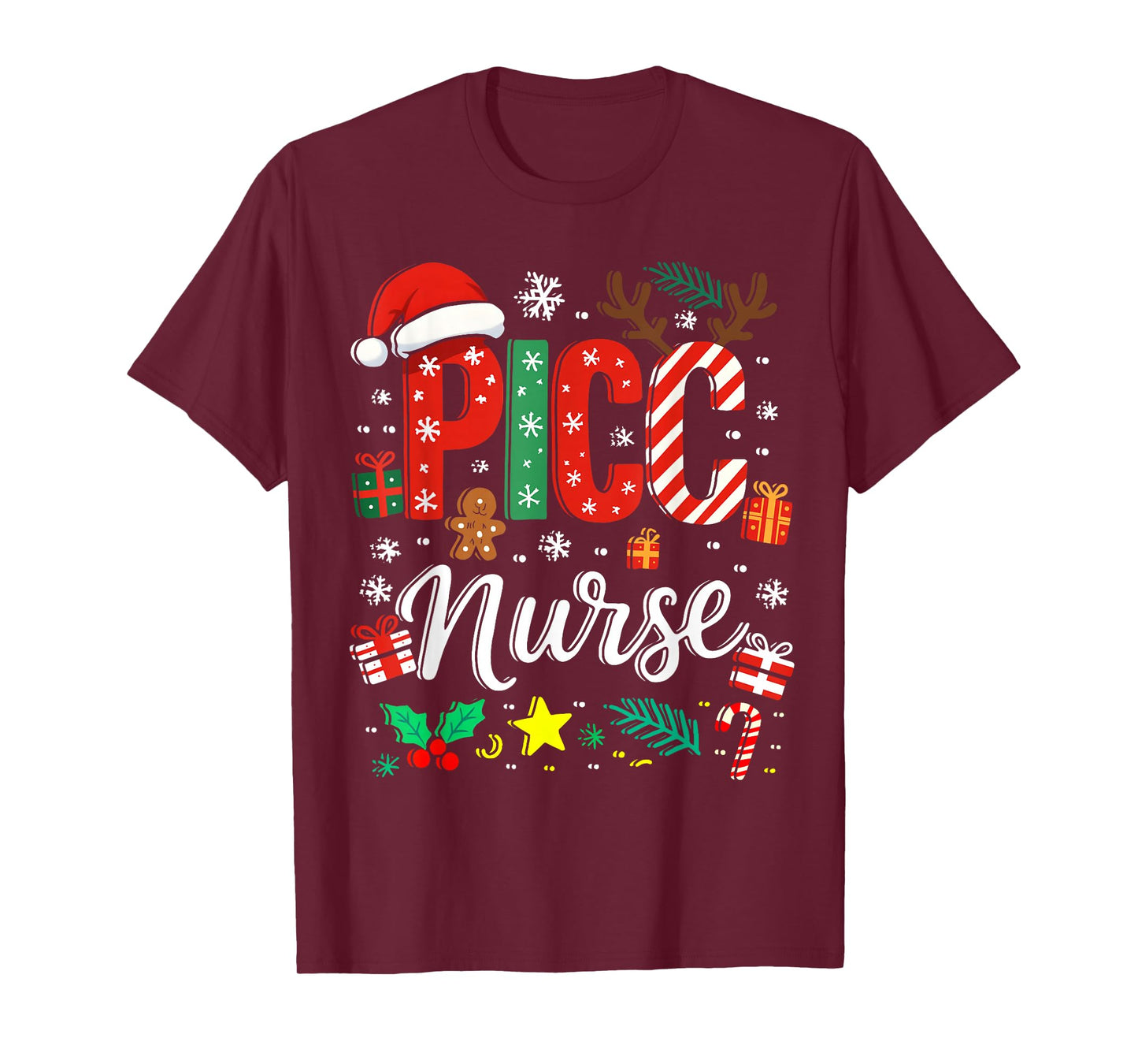 PICC Nurse Christmas Nursing Practitioner Funny Crew Teams T-Shirt