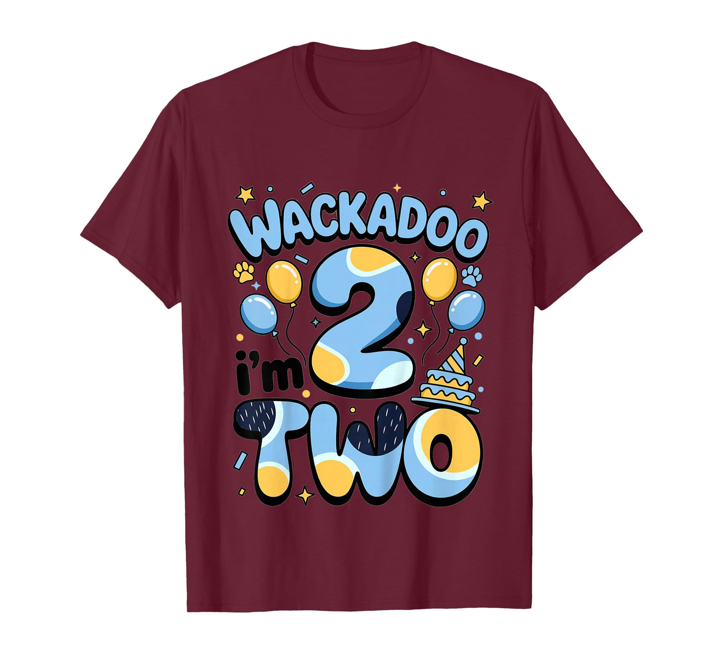 Wackadoo I'm Two 2nd Birthday Boy Toddler 2 Year Dog Lover T-Shirt