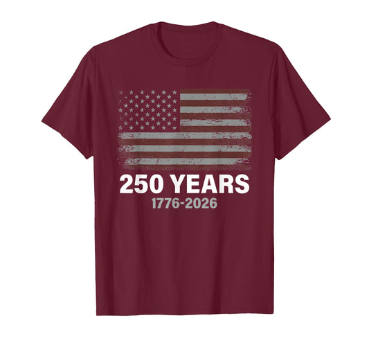 American Flag Vintage 250 Years 1776-2026 250th Birthday T-Shirt