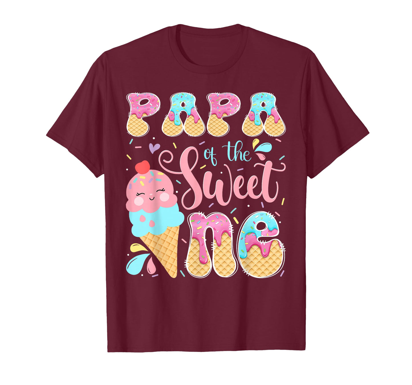 Papa of The Sweet One Ice Cream 1St Birthday Girl T-Shirt