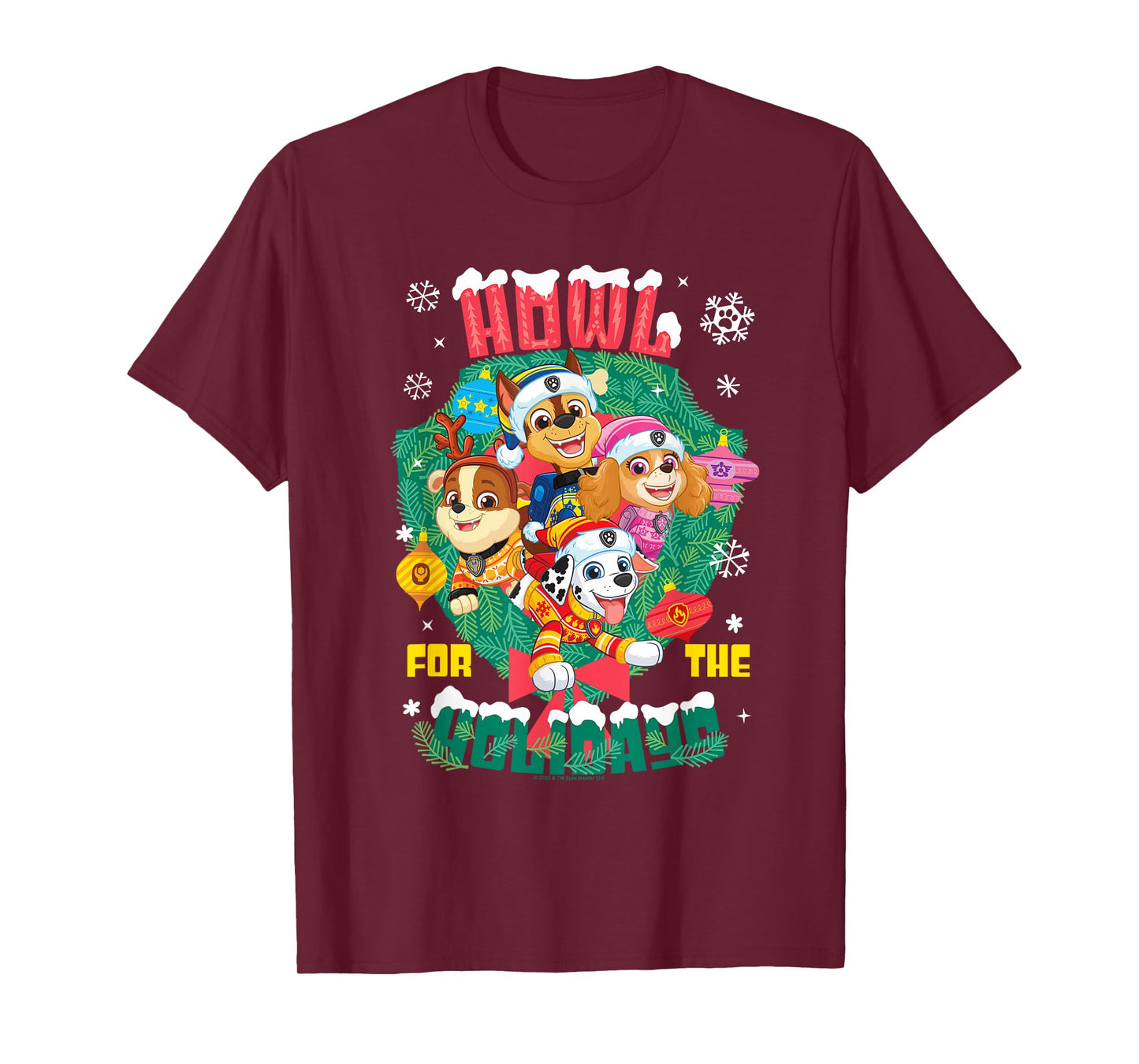 PAW Patrol Howl for The Holidays Christmas Wreath T-Shirt