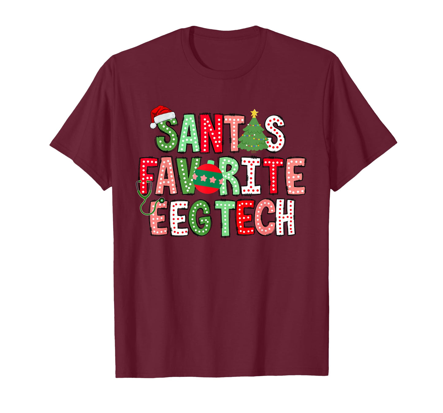 Santa Favorite EEG Tech Christmas Electroencephalography T-Shirt