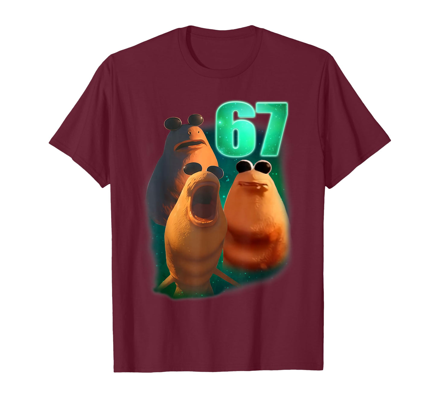 67 Meme Marcus The Worm Howling at The Moon 67 6 7 Brainrot T-Shirt
