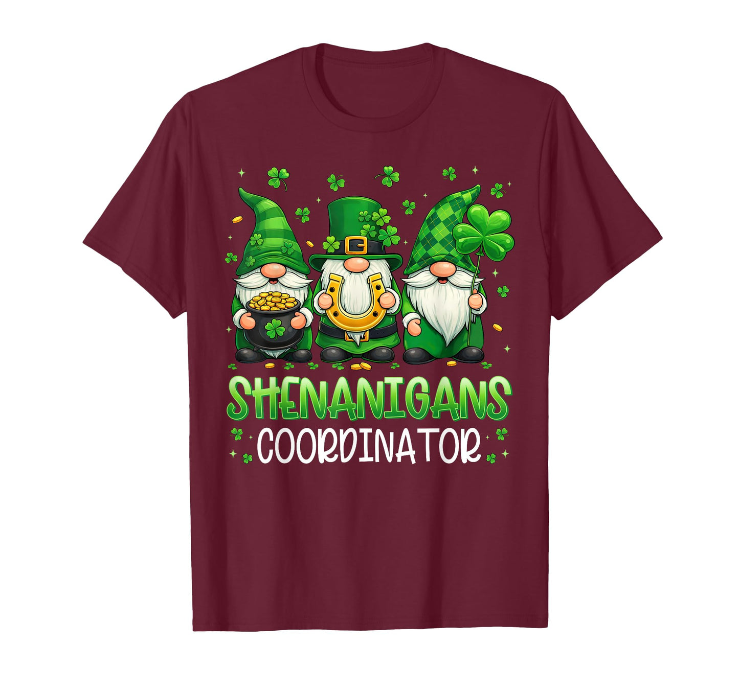 St Patricks Day Shirts Men Women Kids Shamrock Cute Gnomes T-Shirt