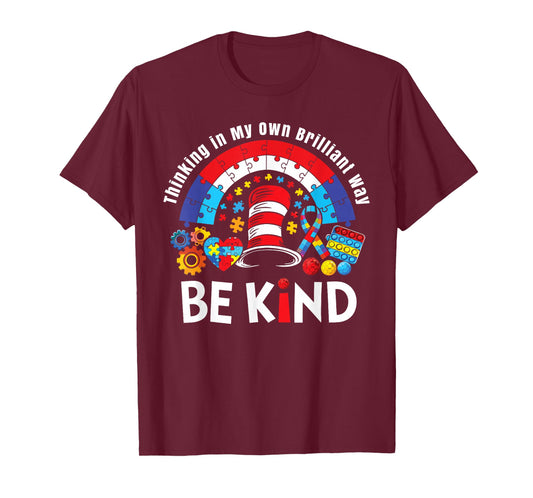 Autism Awareness Teacher Be Kind Why Fit in Doctor Cat Hat T-Shirt