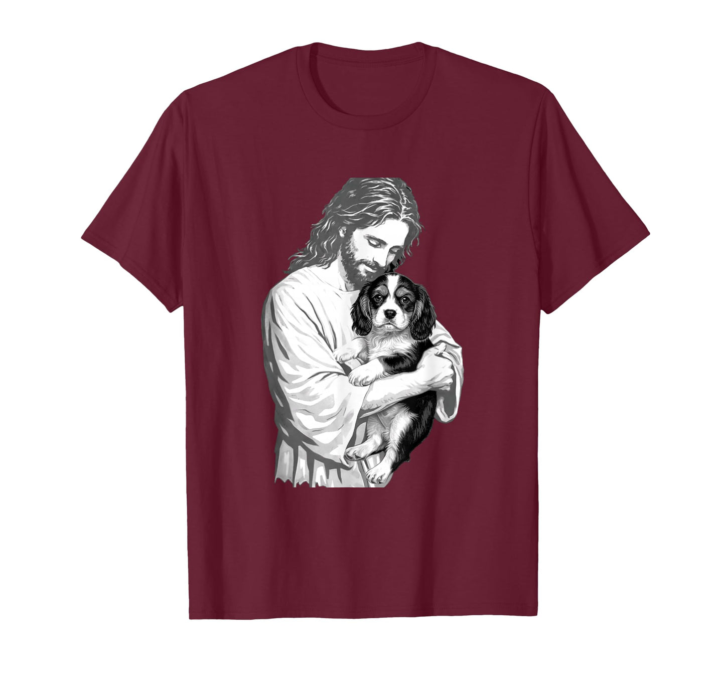 Funny Jesus Christ Cavalier Spaniel Dog Christian Faith T-Shirt