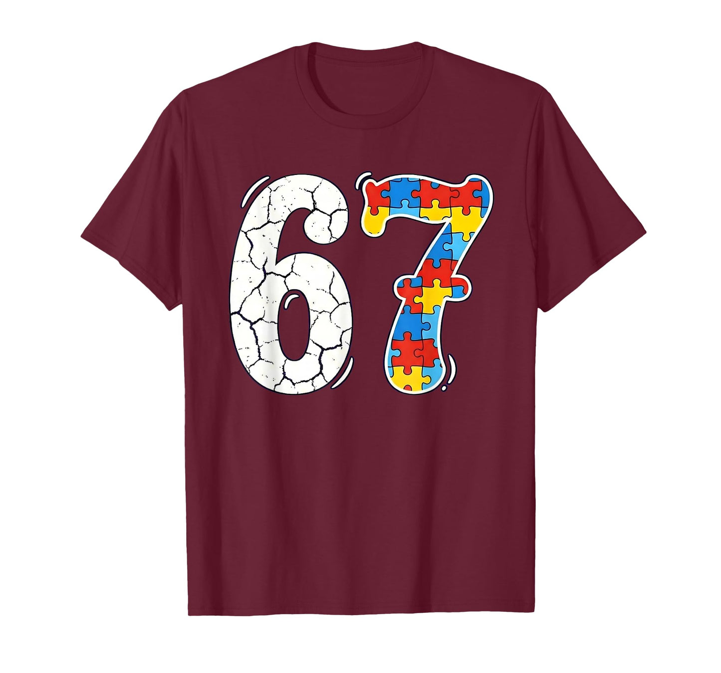 67 Six Seven Puzzle Autism Awareness T-Shirt
