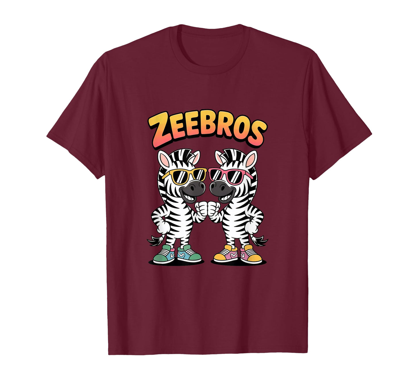 Zeebros Cute Zebra Duo Design for Zebros Lovers T-Shirt