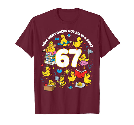 Teacher Six Seven Meme 67 Funny Teacher Duck in A Row T-Shirt