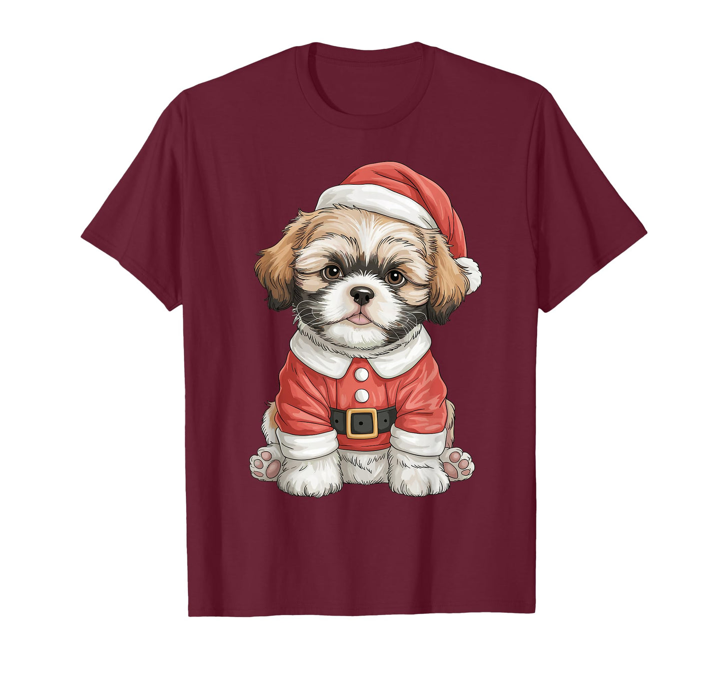 Cute Christmas Shih Tzu Santa Dog Lover T-Shirt