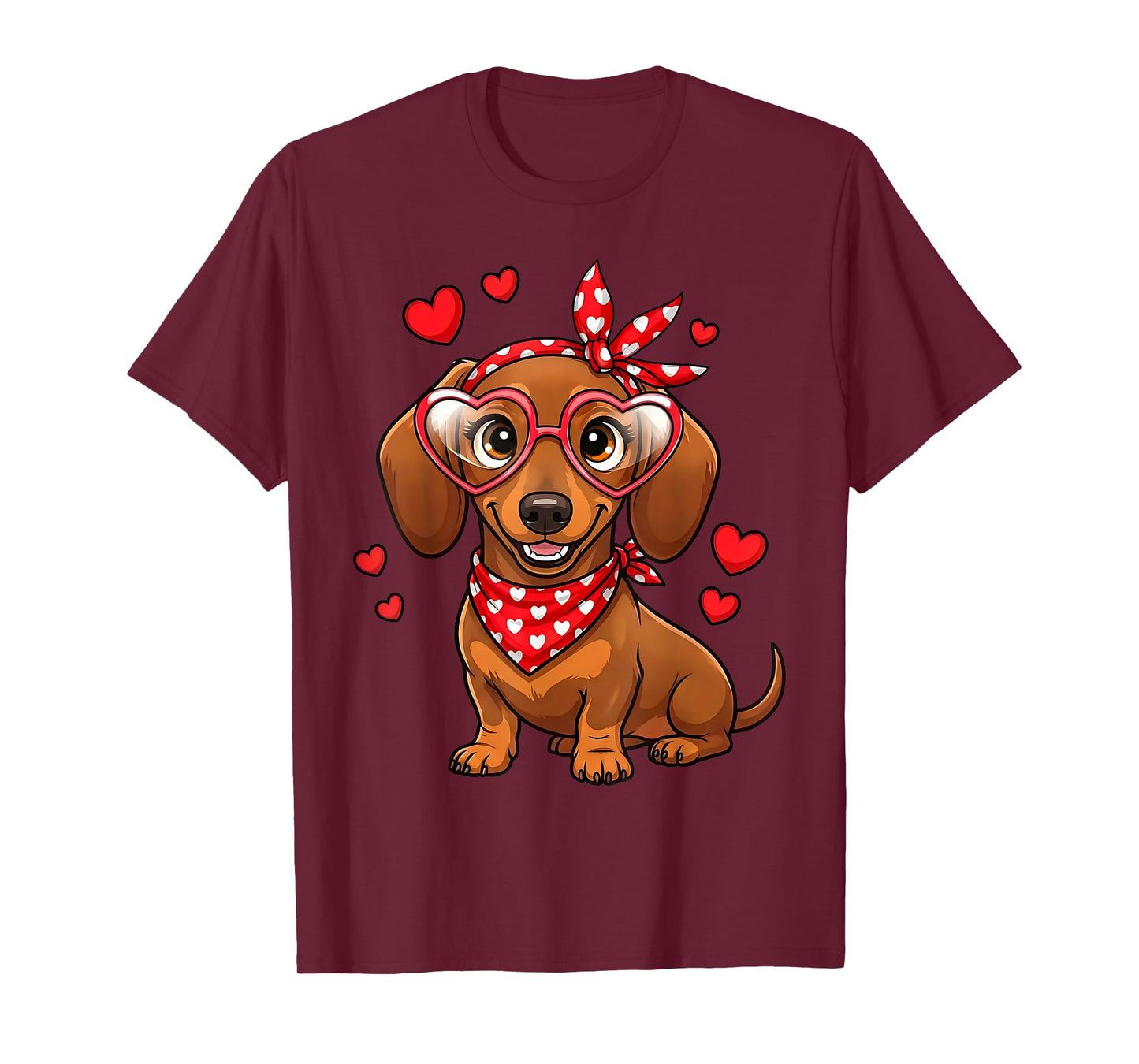Dachshund Valentines Day Wiener Dog Lover Weenie Heart T-Shirt