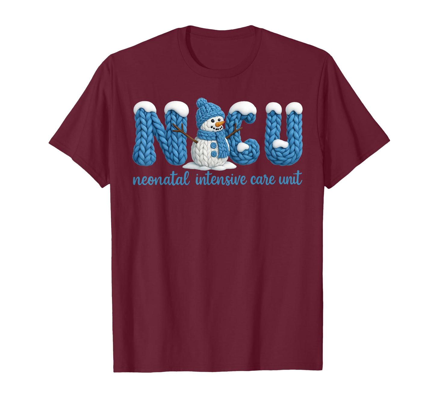 NICU Nurse Snowman Christmas Neonatal Intensive Care Nursing T-Shirt