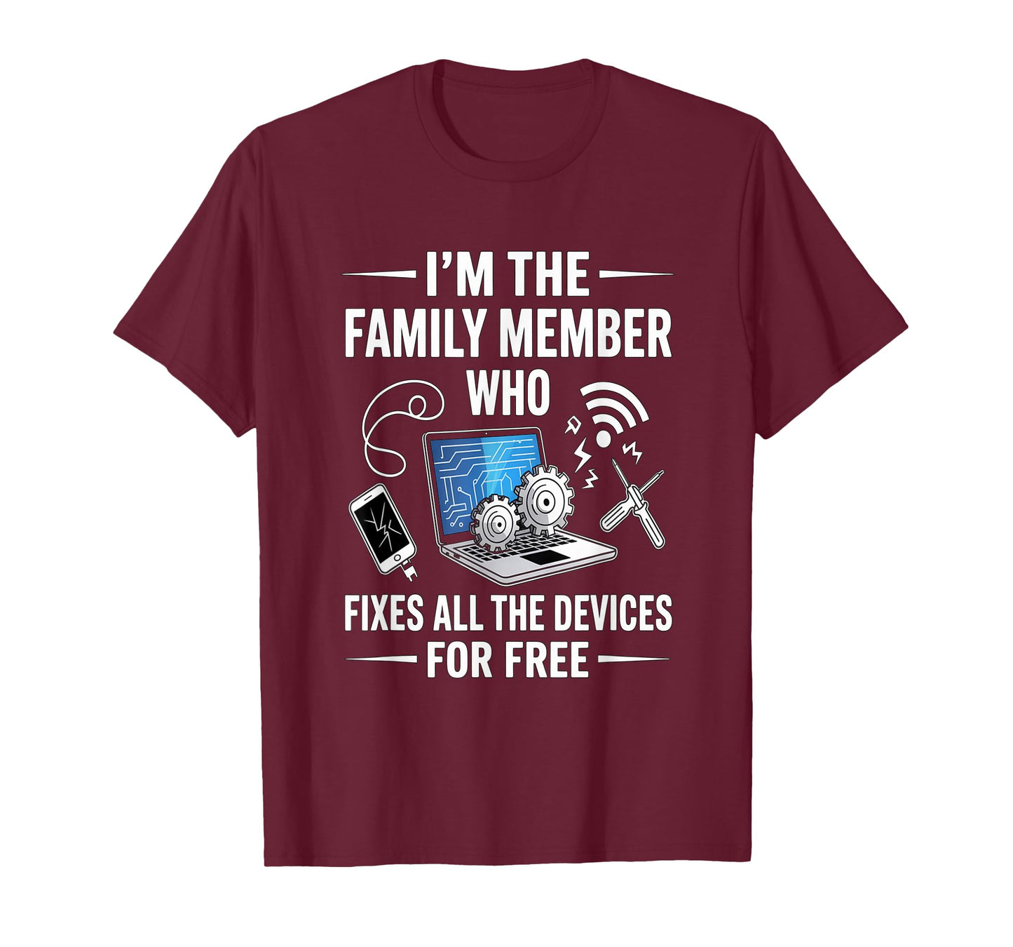 Tech Support Design for Men, Boys, dad. Funny Meme T-Shirt