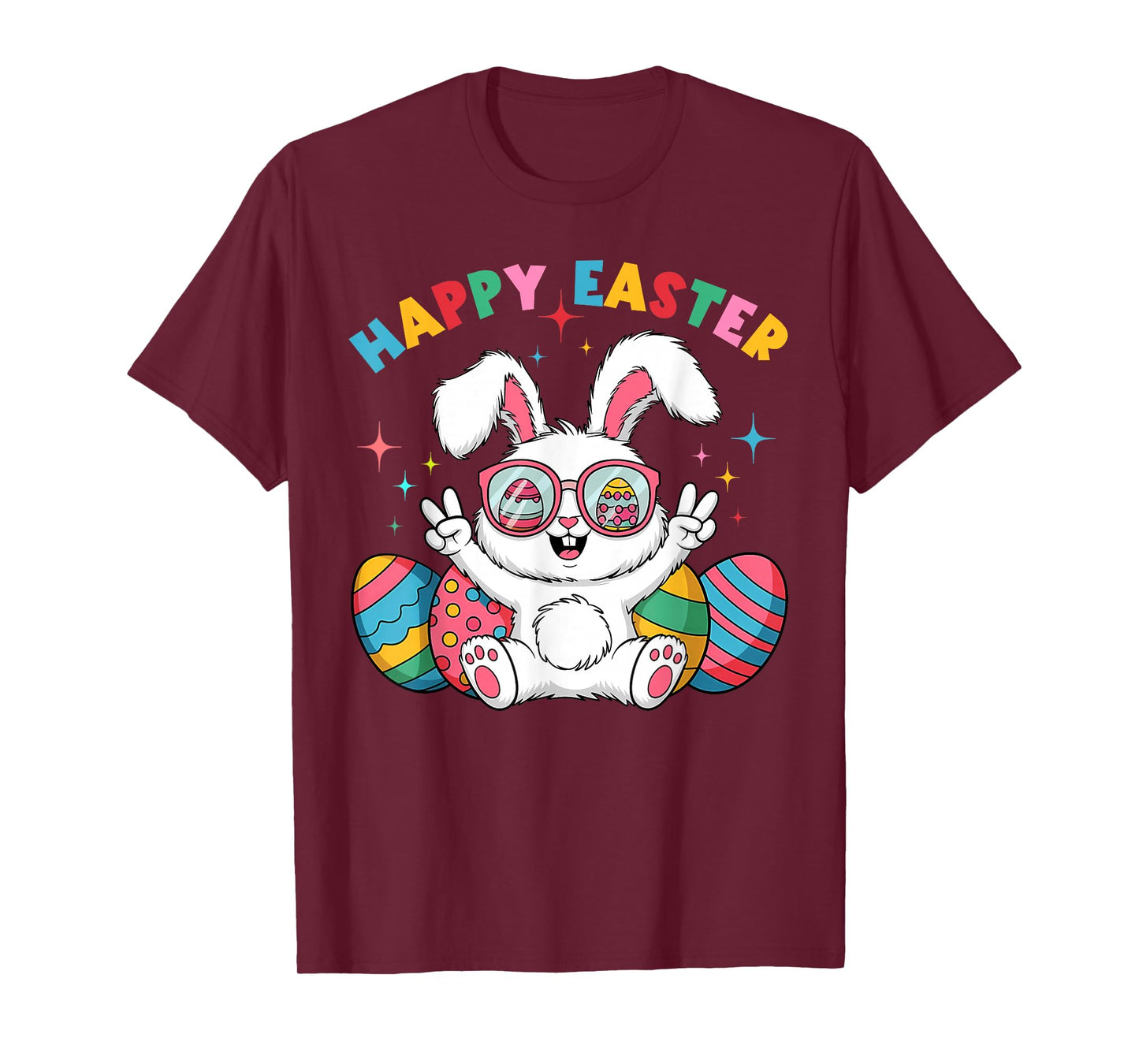 Kids Easter Cute Bunny Egg Happy Easter Day Kids Girls Boys T-Shirt