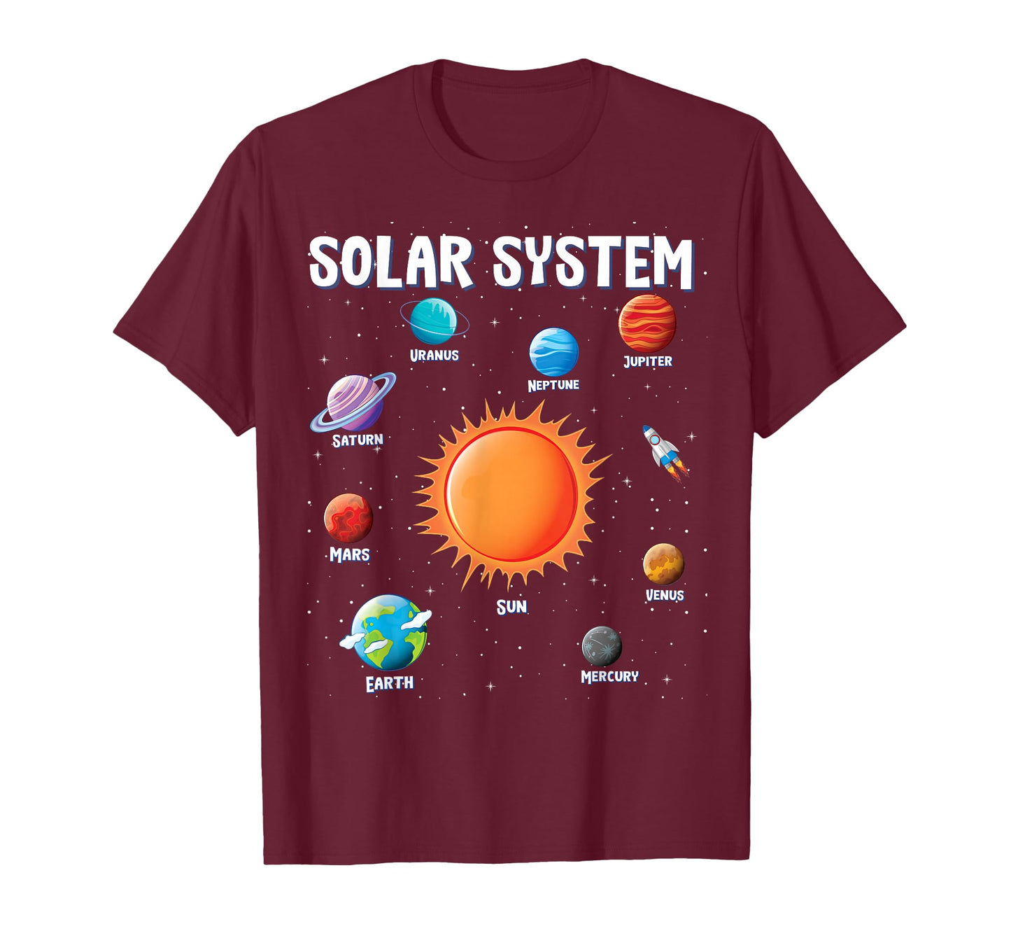 Solar System Planets Science Space Boys Girls Kids T-Shirt