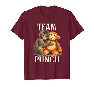 Team Punch Cute Monkey and Bear Design T-Shirt