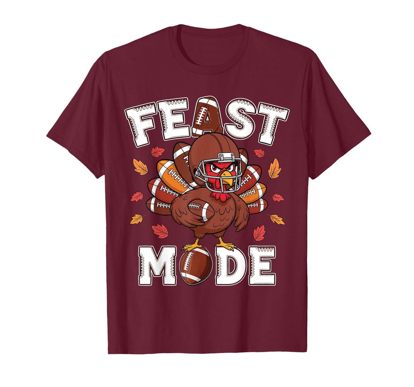 Funny Thanksgiving Feast Mode American Football Turkey Kids T-Shirt