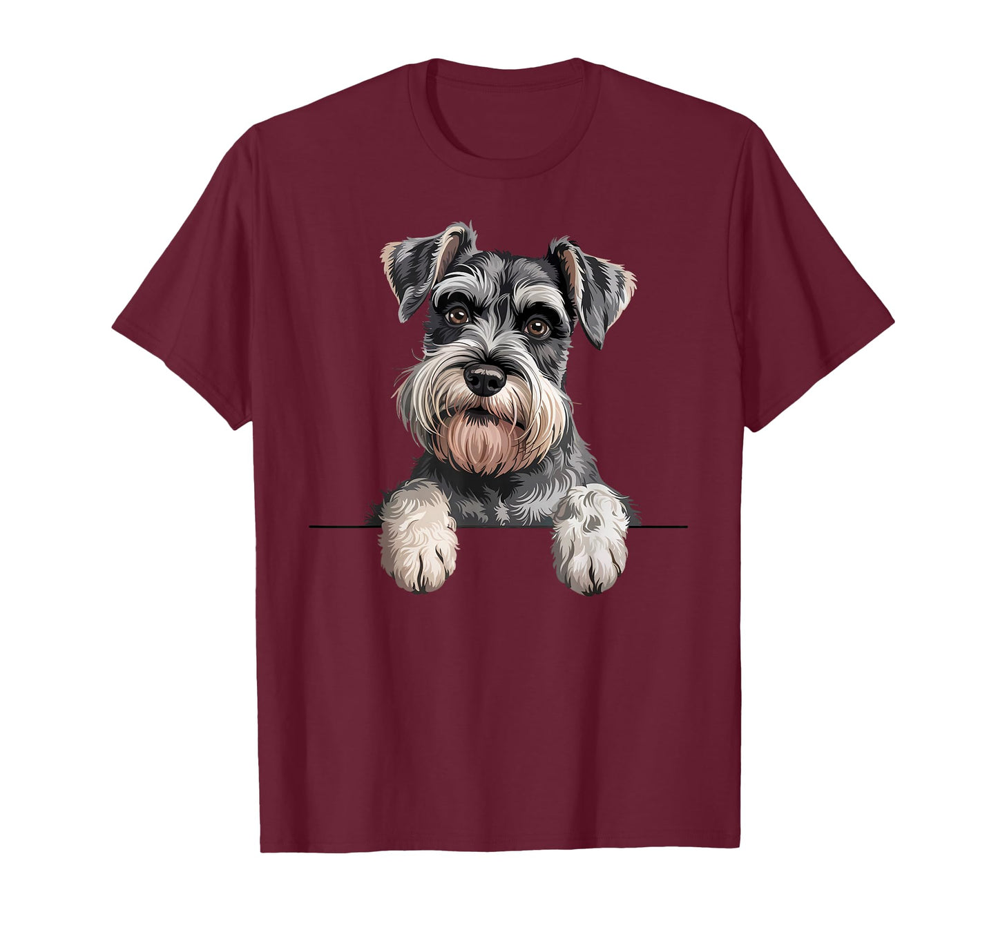 Schnauzer Funny Peeking Pocket Puppy Dog Lover T-Shirt
