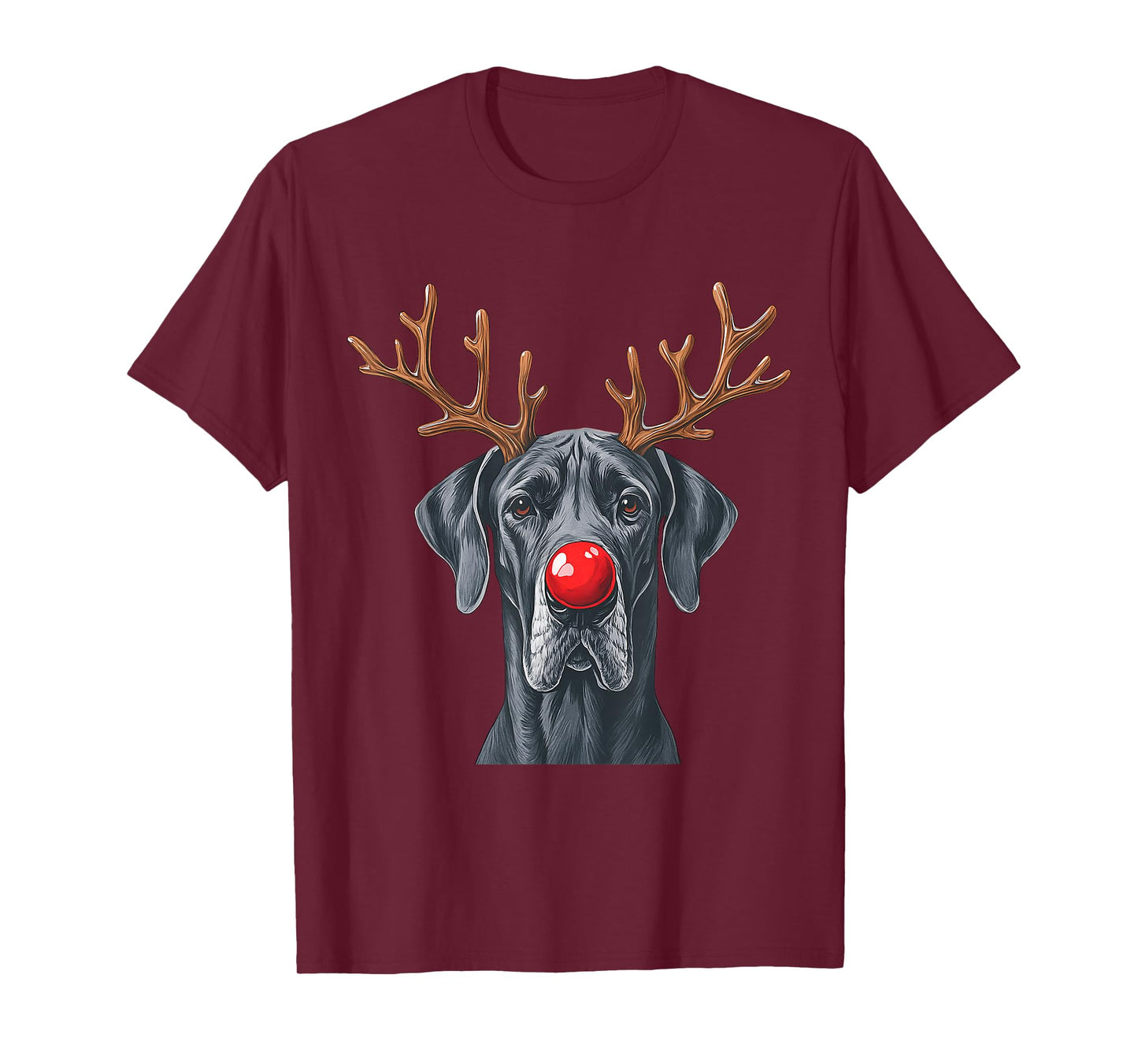 Reindeer Great Dane Christmas Great Dane Dog Mom Dog Lover T-Shirt