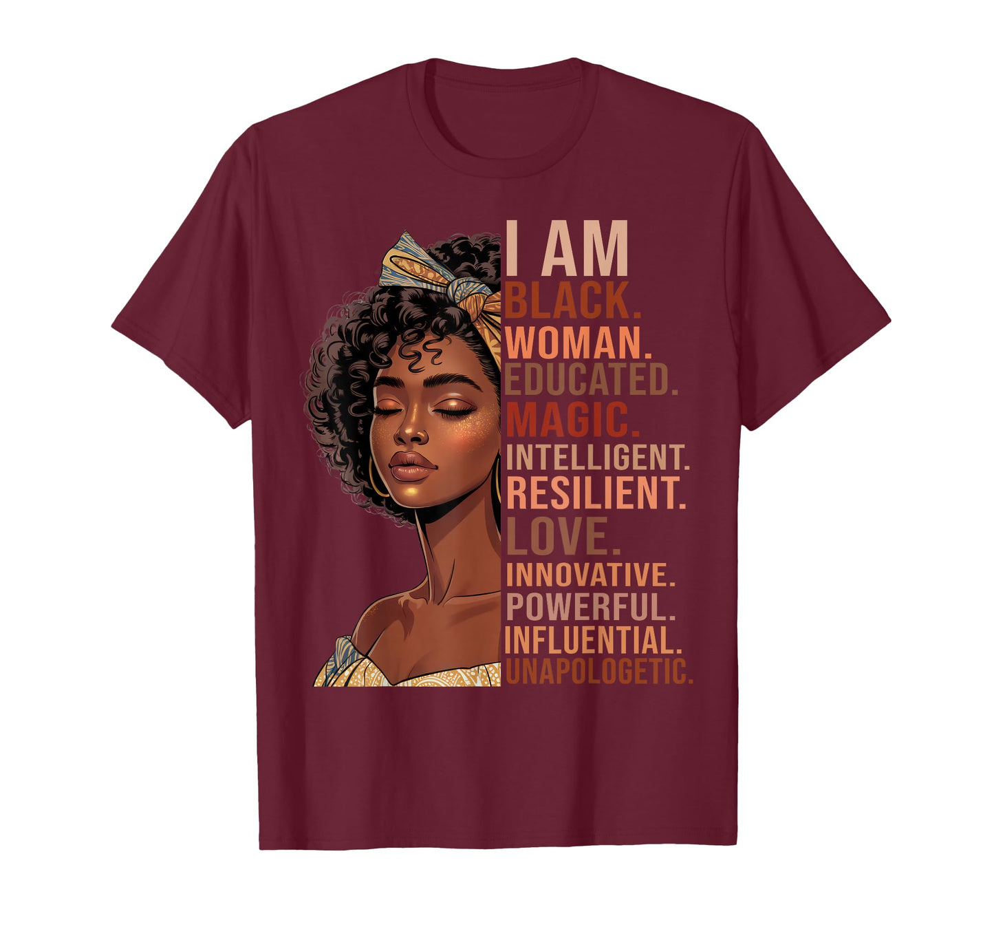I Am Black Woman History Month Educated HBCU Black Girls T-Shirt