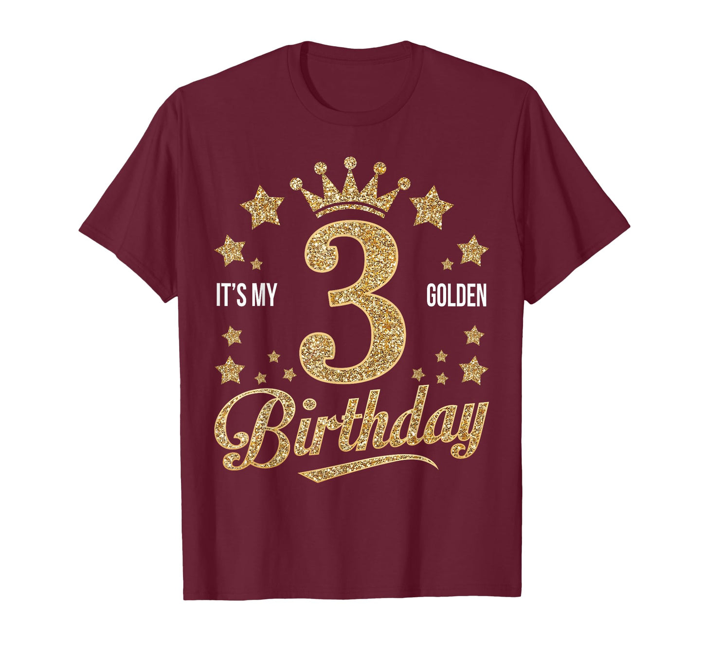 It's My 3rd Golden Birthday 3 Year Old Bday Groovy T-Shirt