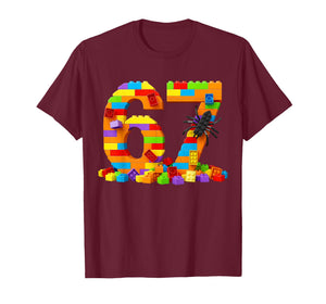 67 Number Meme Six Seven 6 7 Building Blocks Gen Alpha Slang T-Shirt