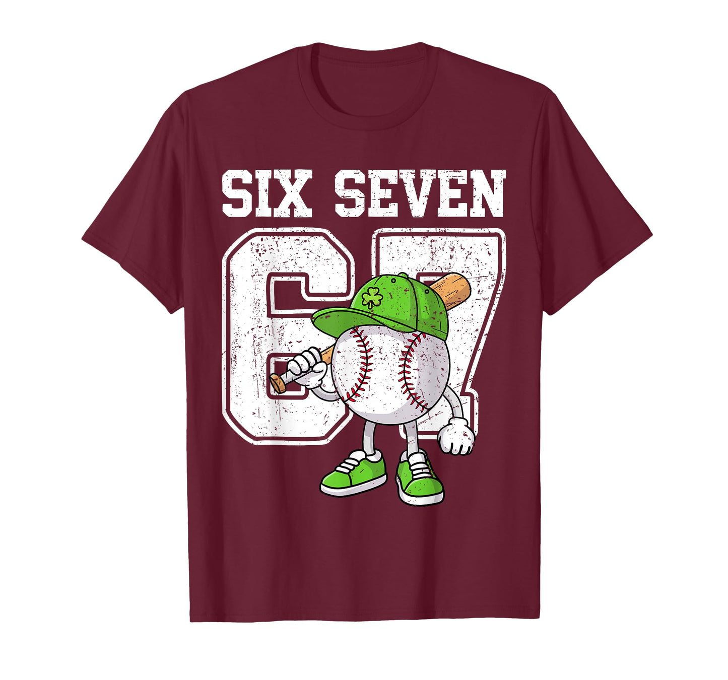 Boys St Patricks Day 67 Six Seven Baseball Ice Cream Drip T-Shirt