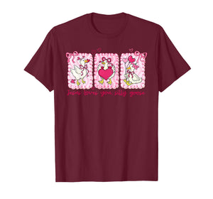 Preppy Valentine Jesus Loves You Silly Goose Girl Women T-Shirt