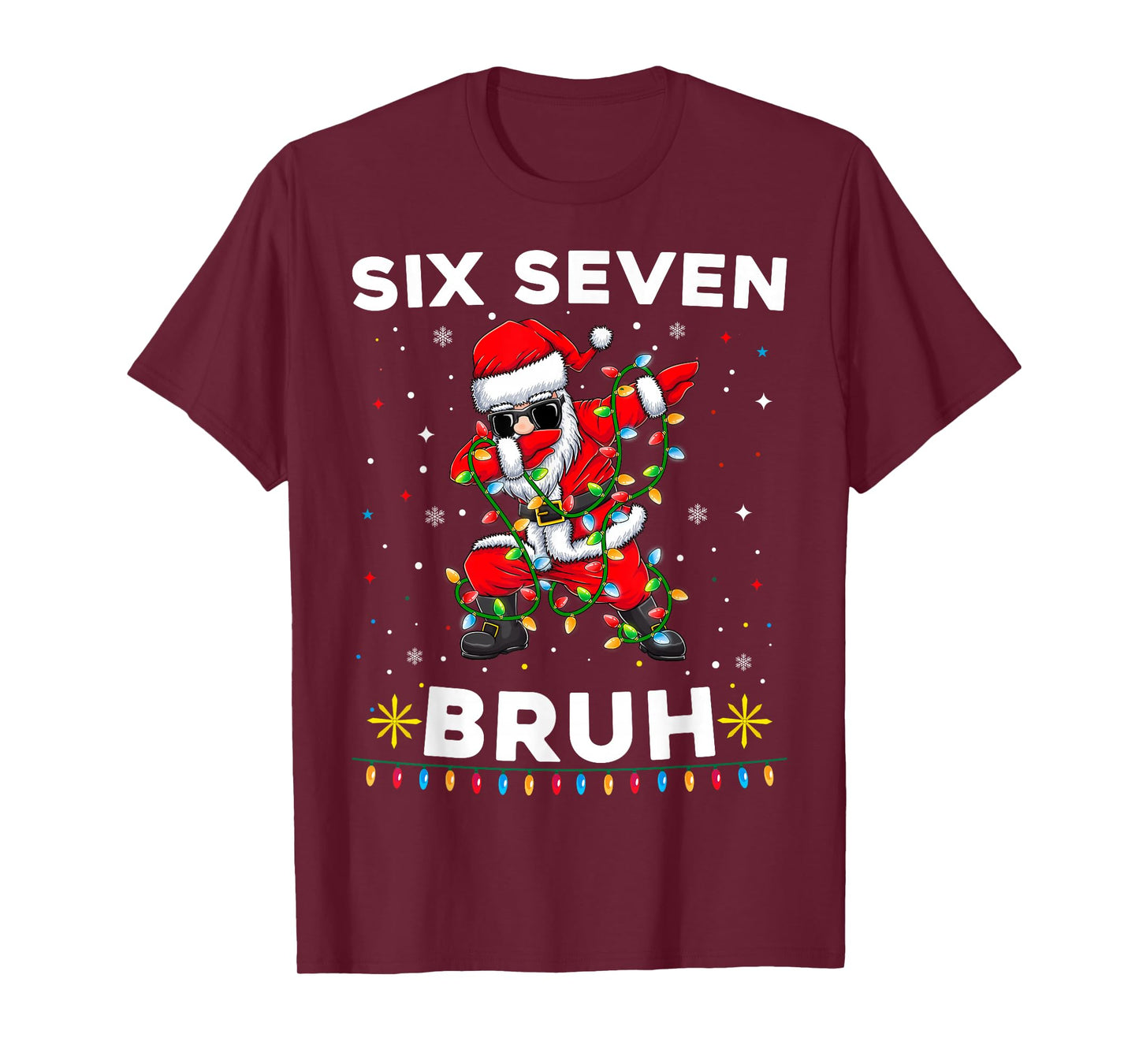 Six Seven Santa Christmas 6 7 Bruh Meme Gen Alpha Boys 67 T-Shirt