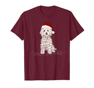 Funny Maltipoo Christmas Graphics Dog Lights Lover T-Shirt