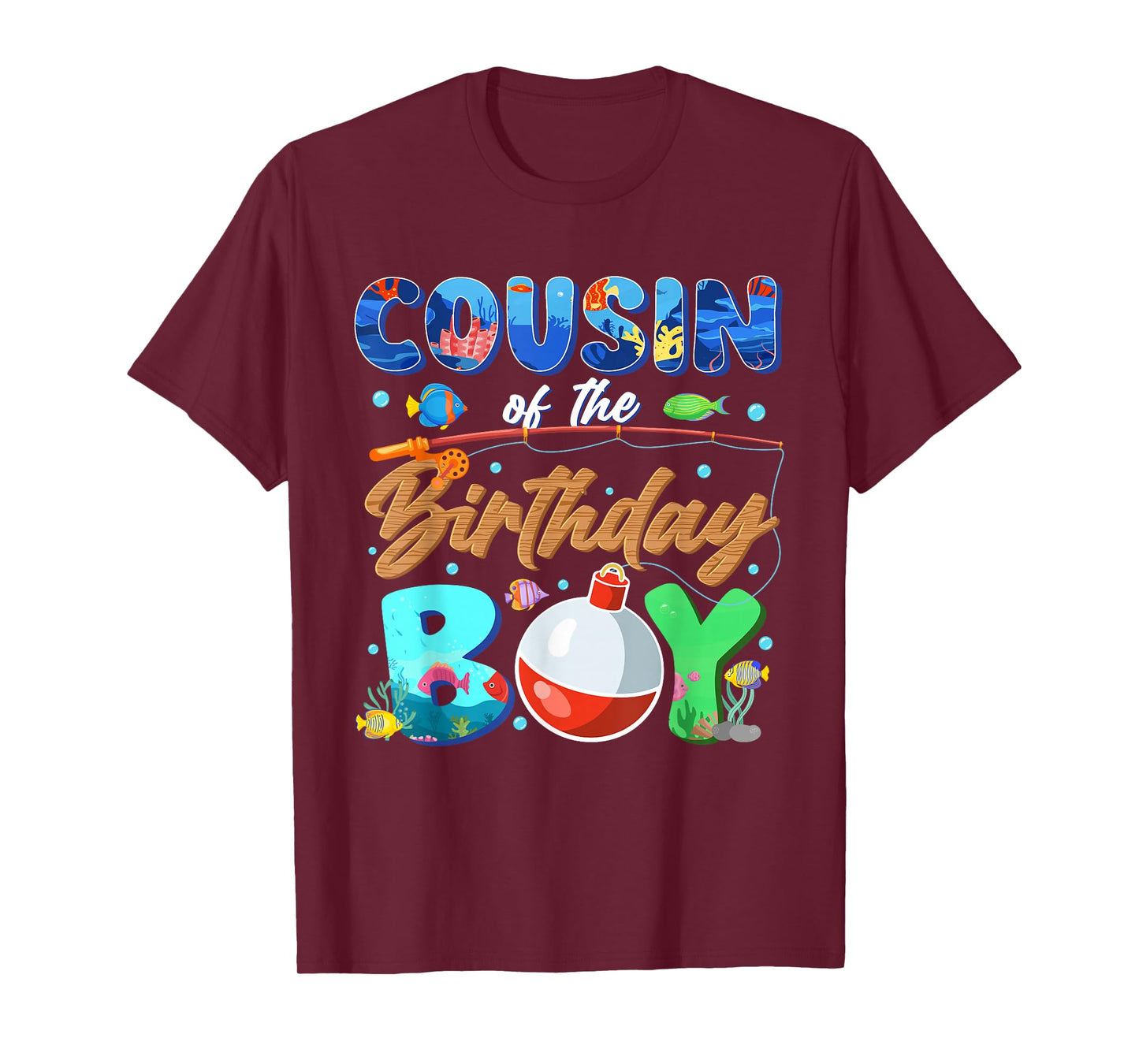 Cousin of The Birthday Boy Fishing Family Matching Bday T-Shirt