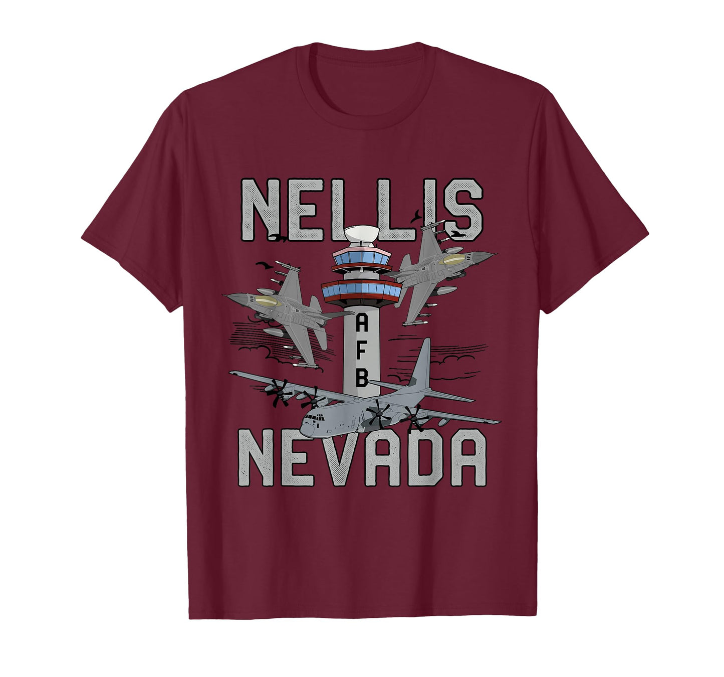 Nellis AFB Nevada Air Force Base Fighter Jets Vintage Tee T-Shirt