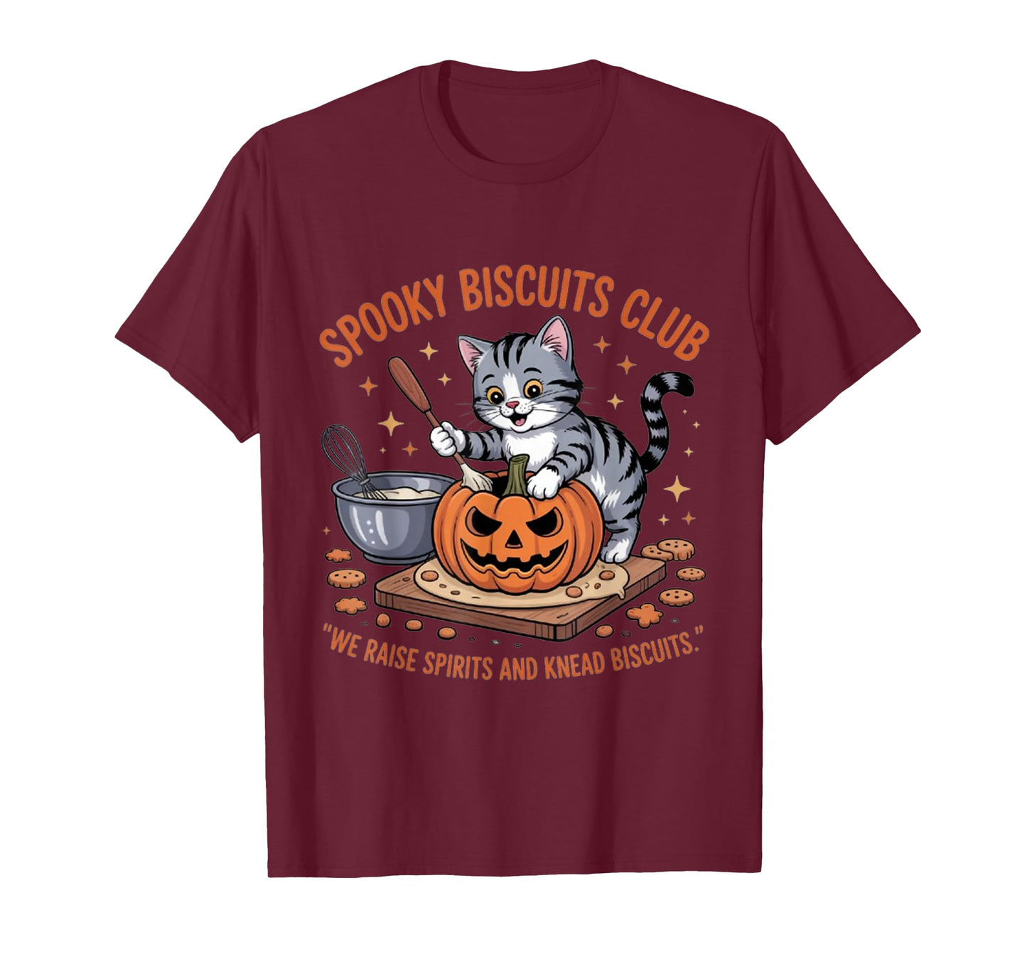 Spooky Biscuits Club Cat, Funny Halloween T-Shirt