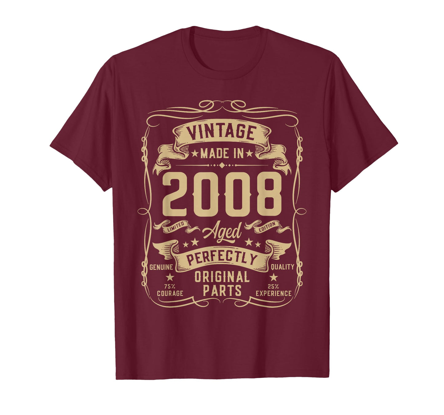 Vintage 2008 18yr 18th Birthday Gifts for Men 18 Years Old T-Shirt