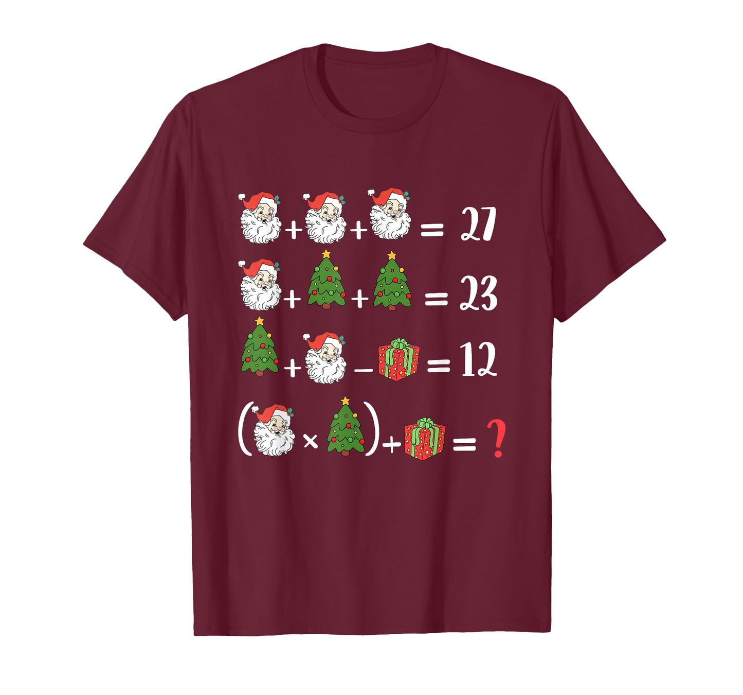 Funny 67 Six Seven Santa Tree Math Teacher Christmas Xmas T-Shirt