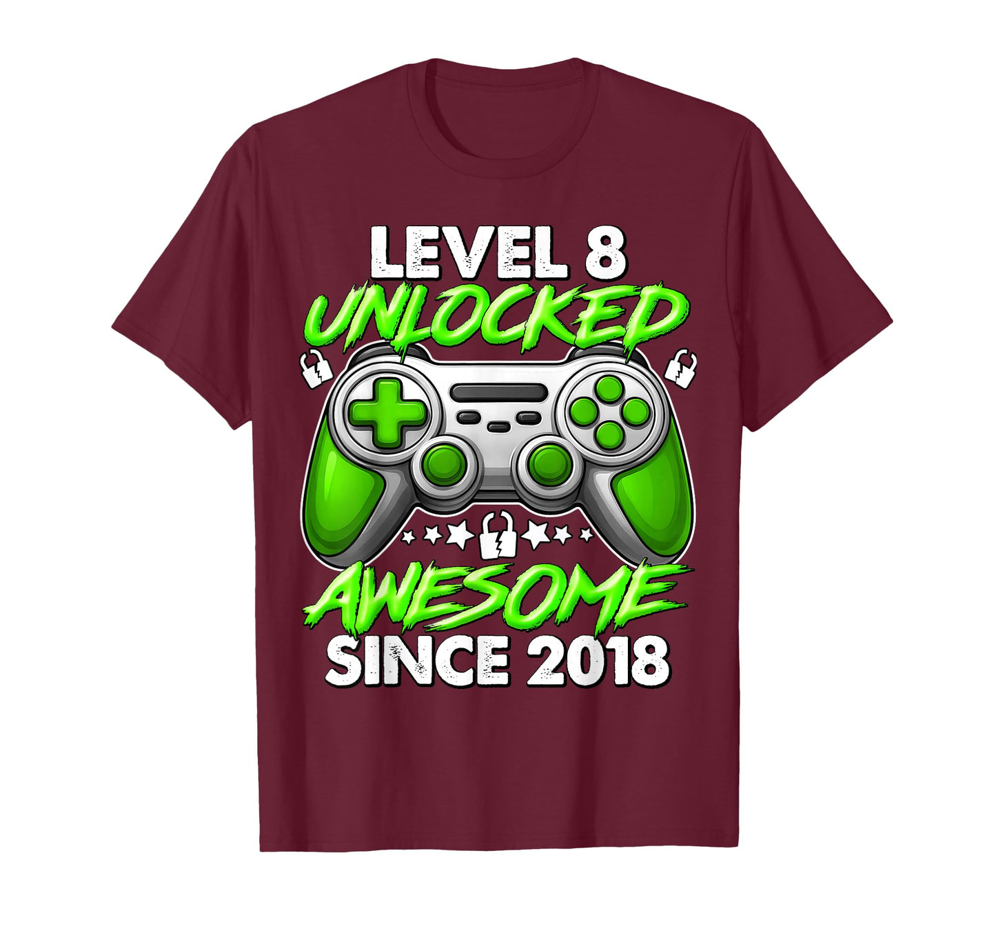 Level 8 Unlocked 8 Year Old Gifts for Boys 8th Birthday Boy T-Shirt
