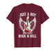 Just A Boy Who Loves Rock and Roll Rock Band Guitar Concert T-Shirt