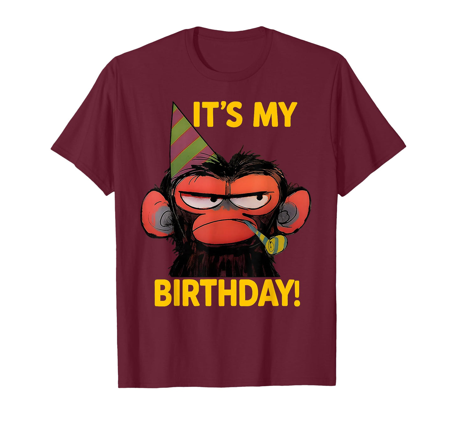Humor It's My Birthday Grumpy Funny Monkey Meme T-Shirt