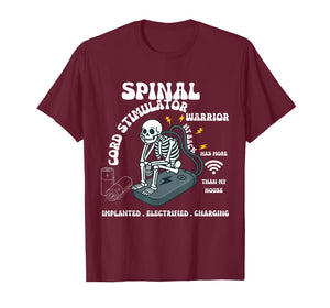 Spinal Cord Stimulator Warrior My Back Implanted Electrified T-Shirt