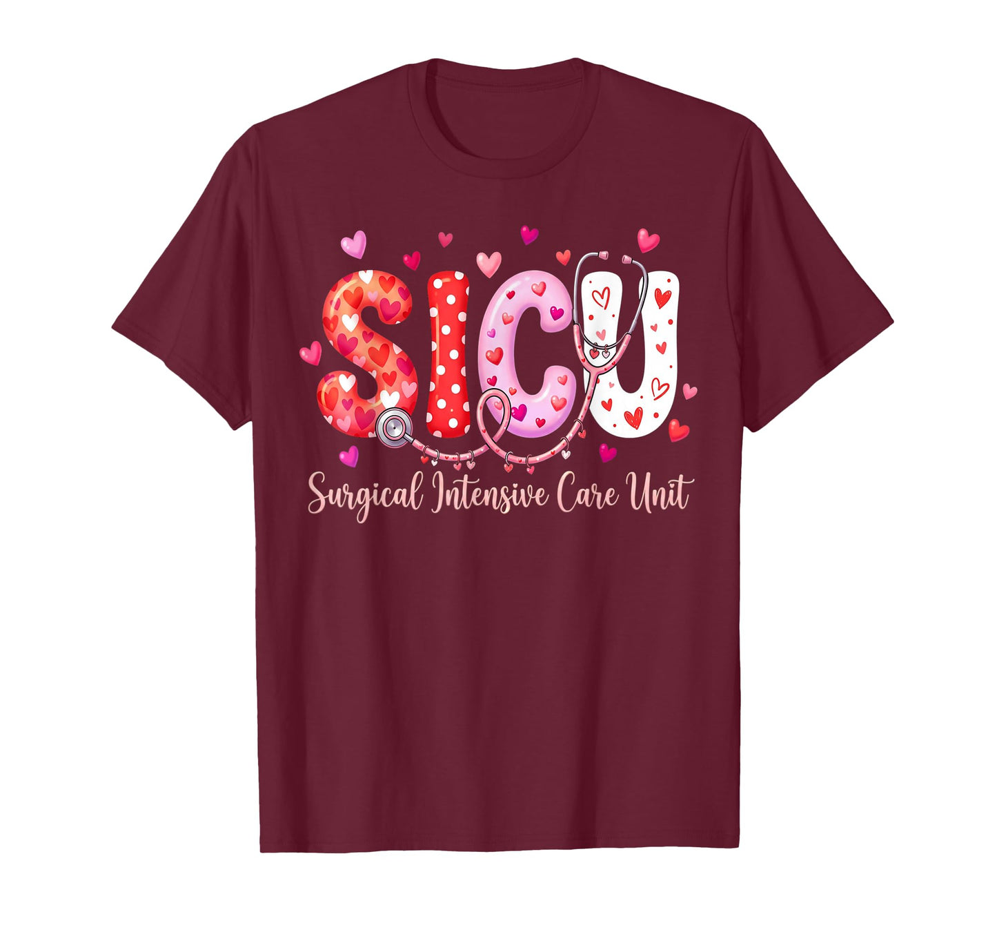 Heart Surgical Intensive Care Unit Valentines SICU Nurse T-Shirt