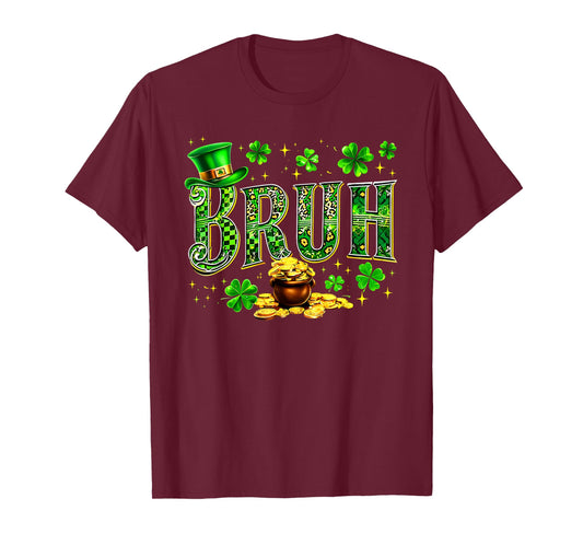 Bruh St Patricks Day Teens Boys Kids Funny Saint Pattys T-Shirt