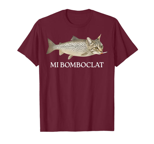 Bomboclat Fish Cat Meme Mi Bomboclat Silly Stupid Brainrot T-Shirt